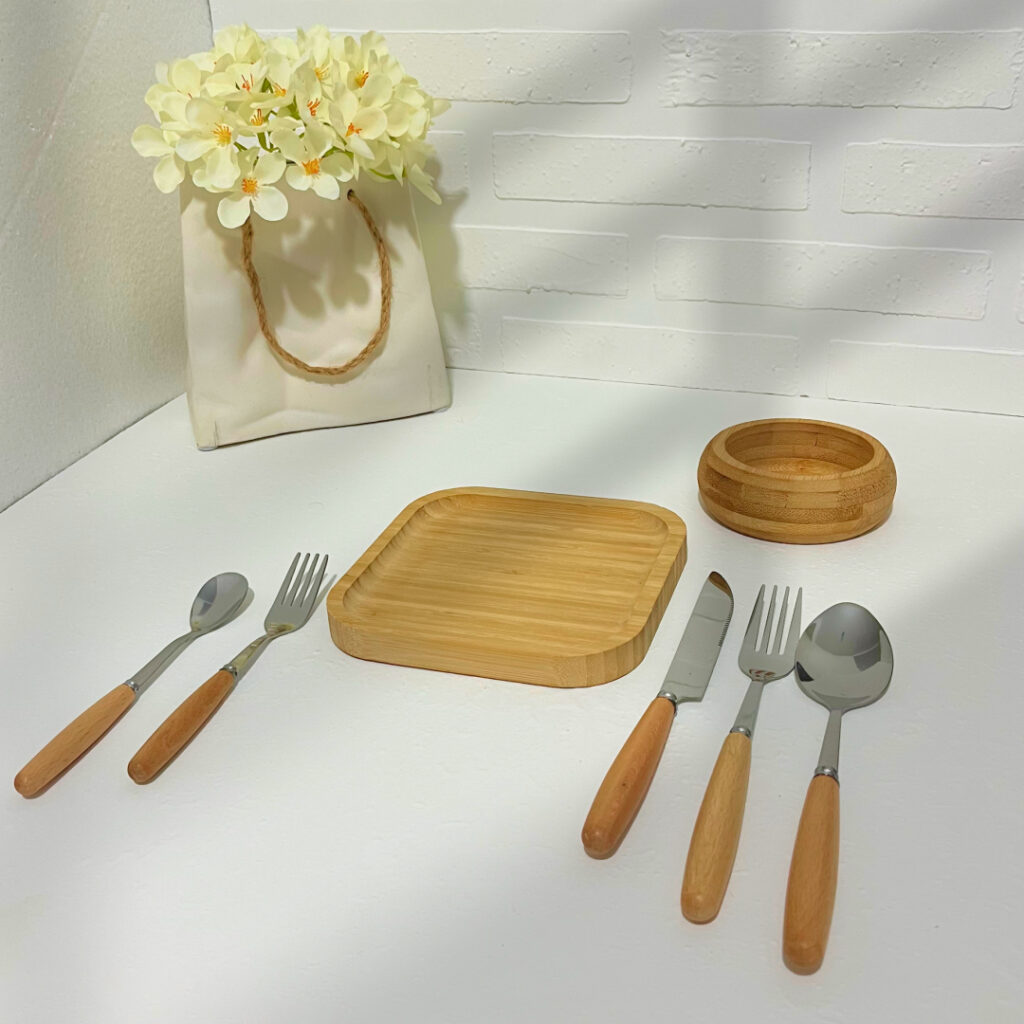 سرویس قاشق و چنگال دسته بامبو