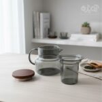 قوری پیرکس دودی درب چوبی