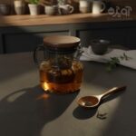 قوری پیرکس دودی درب چوبی