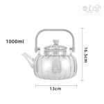 قوری پیرکس شیاردار دسته بامبو