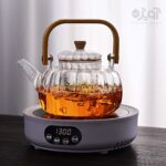 قوری پیرکس شیاردار دسته بامبو