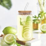 لیوان اسموتی پیرکس درب بامبو 500میل شیاردار