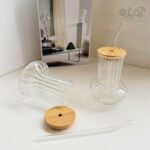 لیوان اسموتی پیرکس درب بامبو 450میل پینترستی