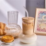 لیوان اسموتی پیرکس درب بامبو 450میل پینترستی