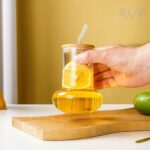 لیوان اسموتی پیرکس درب بامبو 450میل پینترستی