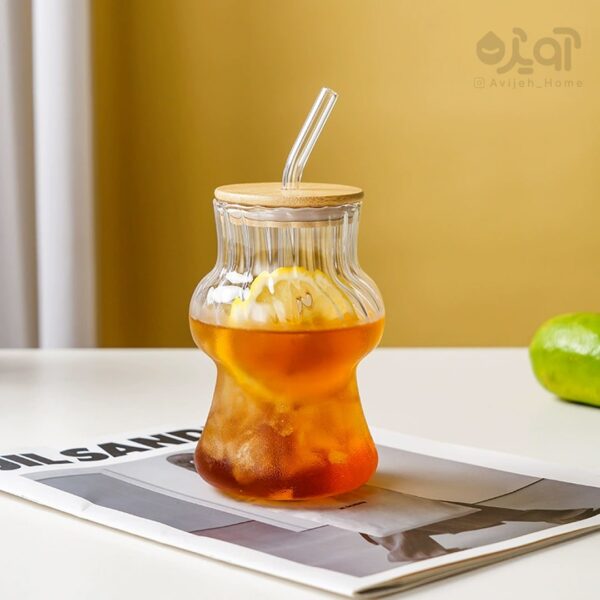 لیوان اسموتی پیرکس درب بامبو 350میل پینترستی