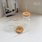 لیوان اسموتی پیرکس درب بامبو 350 میل