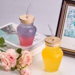 لیوان اسموتی پیرکس درب بامبو 350 میل