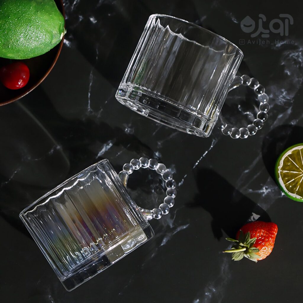 لیوان دسته مرواریدی هولوگرامی (پک 6عددی)