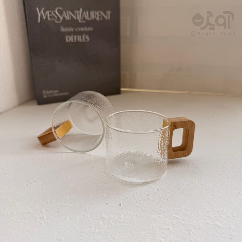 فنجان پیرکس دسته بامبو